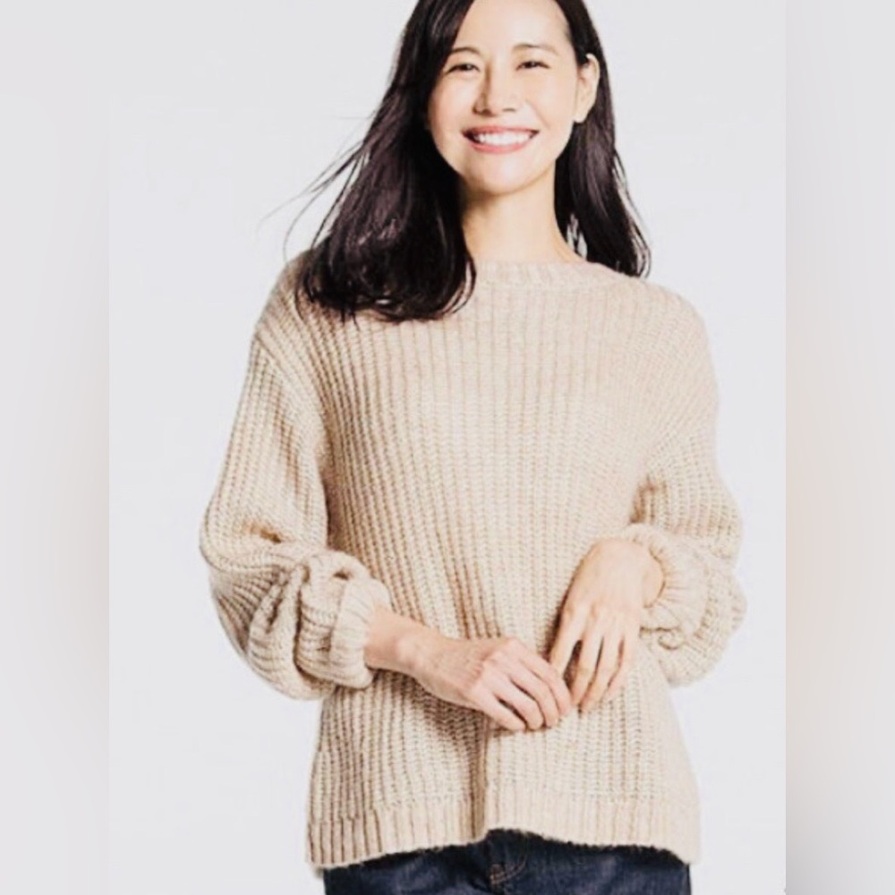 Uniqlo Chunky Wool Mohair Blend Pullover Knit Crew Sweater Long Sleeve Sweater S